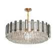 Gold and grey smoky crystal chandelier with 10 E14 LED lights