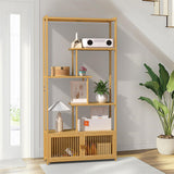 College Park 6 Tier Bookshelf, Natural