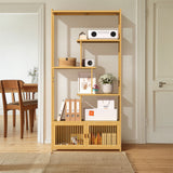 College Park 6 Tier Bookshelf, Natural