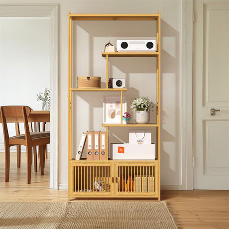 College Park 6 Tier Bookshelf, Natural