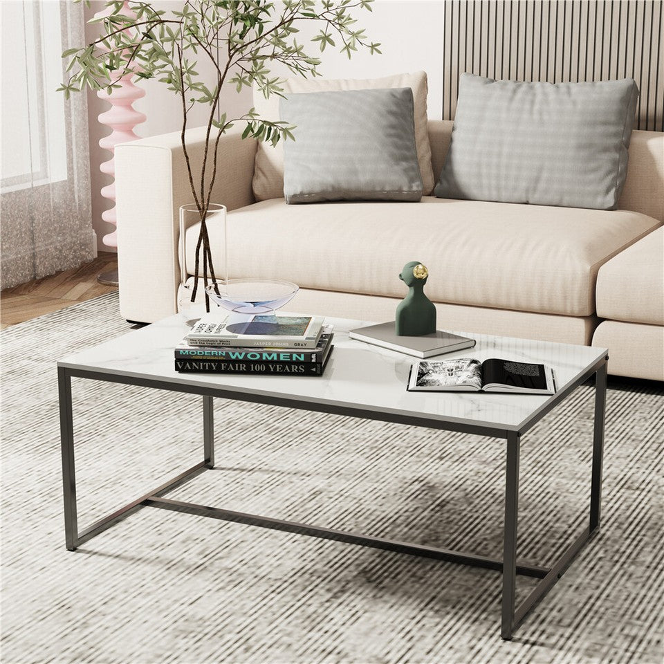 Doreen Marble Coffee Table, White