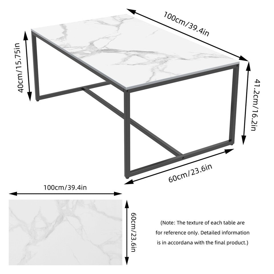Doreen Marble Coffee Table, White