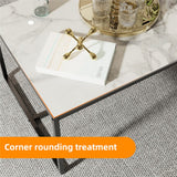 Doreen Marble Coffee Table, White