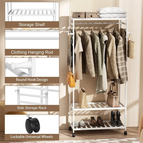 St Leonards Bamboo Clothes Rack, White