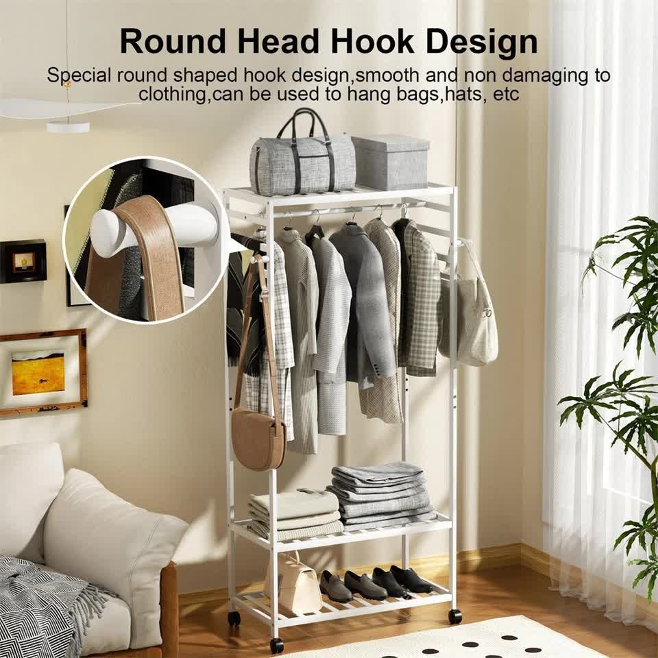 St Leonards Bamboo Clothes Rack, White