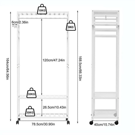 St Leonards Bamboo Clothes Rack, White