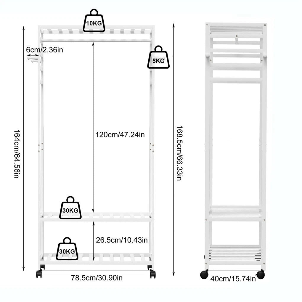 St Leonards Bamboo Clothes Rack, White