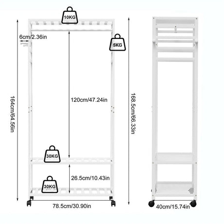 St Leonards Bamboo Clothes Rack, White