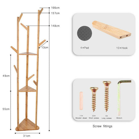 Queenscliff Bamboo Coat Rack, Natural