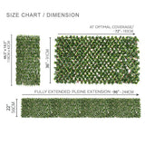 Jasmine artificial hedge screen expanded to full 2 metre width showing coverage — Allure Home Collections