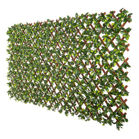 Singaraja artificial jasmine hedge trellis screen 2m x 1m on a fence for privacy