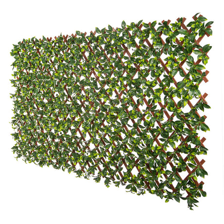 Extendable jasmine artificial hedge trellis screen 2m x 1m UV-resistant PVC for privacy — Allure Home Collections