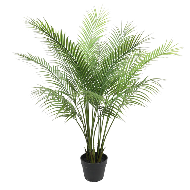 Bushy 120cm artificial areca fern tree with lifelike fronds and natural trunk — Allure Home Collections
