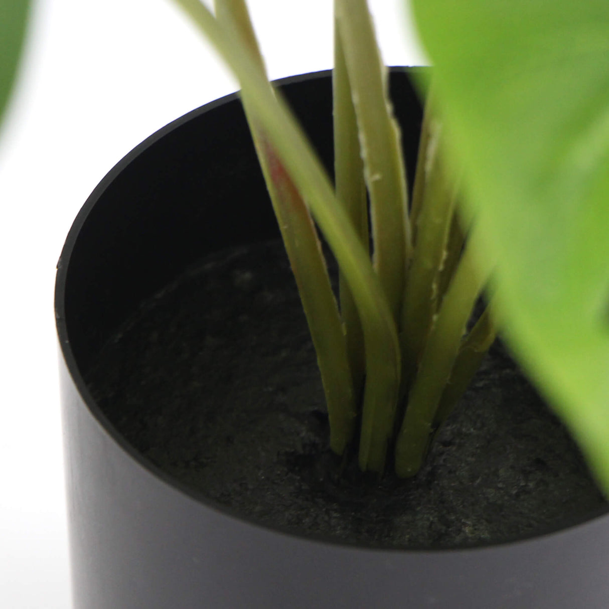 Potted faux philodendron side profile showing full foliage — Allure Home Collections