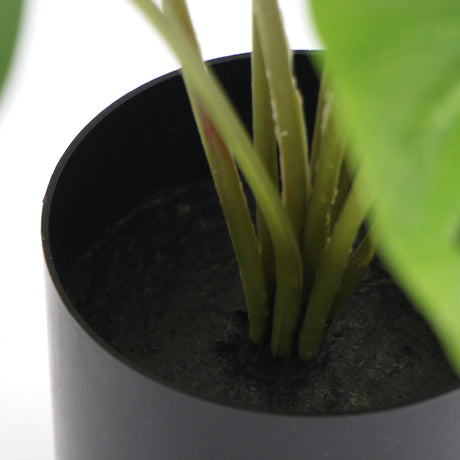 Potted faux philodendron side profile showing full foliage — Allure Home Collections