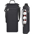 Insulated beverage cooler bag holding six cans with shoulder strap
