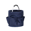Vergt portable foldable picnic basket in navy blue with ergonomic handle and side pockets