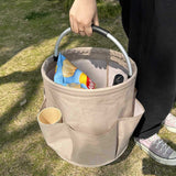 Vergt Portable Picnic Basket, Foldable with Handle, Navy Blue