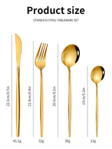 Black Gold Color Premium 24-Piece Cutlery Set - Luxury Gift Box