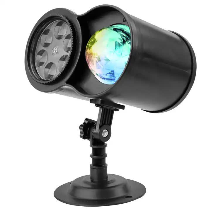 Outdoor dual-tube LED projection light on a bracket stand