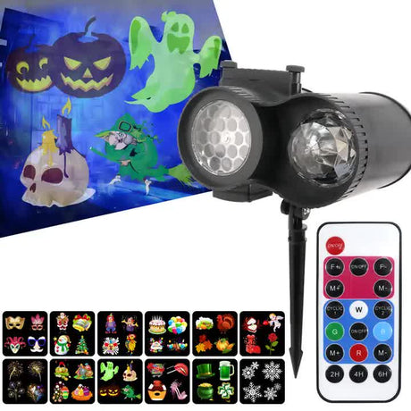 Outdoor dual-tube LED projection light casting a water-ripple effect