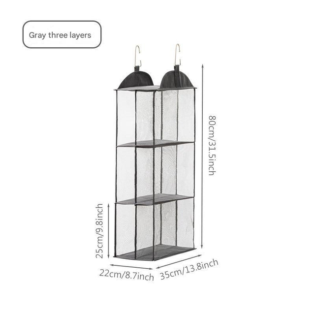 Grey Multi-Layer Dustproof Hanging Storage Bag