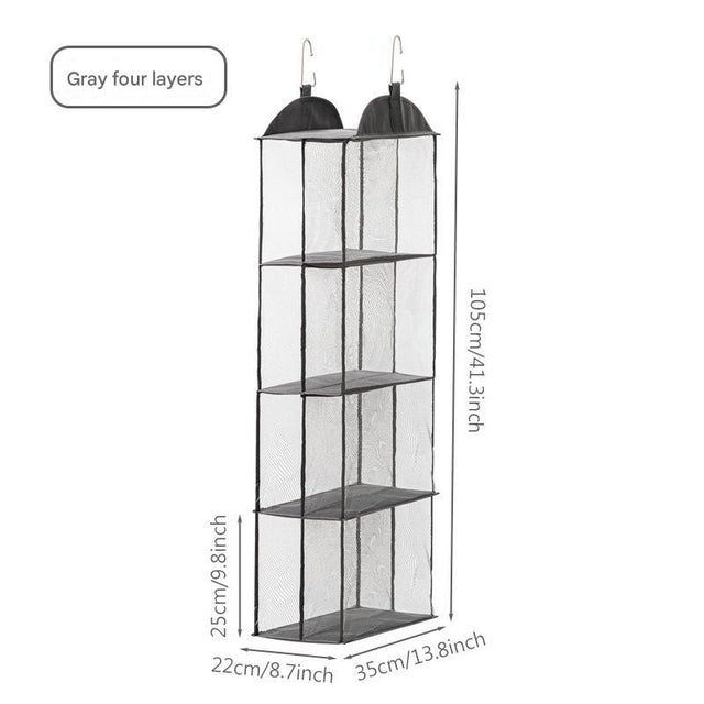 Grey Multi-Layer Dustproof Hanging Storage Bag