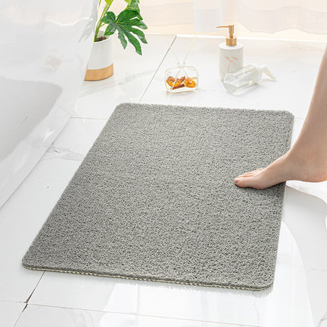 Grey loofah texture bath mat 40 x 60 cm with looped quick dry surface