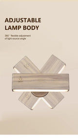 Touch-Control Dimmable Wooden LED Wall Light