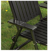 Namatjira Folding Camp Recliner Chair, Black