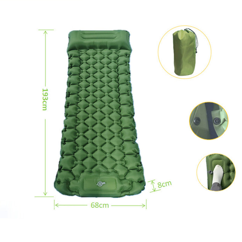 Michel Portable Inflatable Camping Mat, Foot Operated, Blue