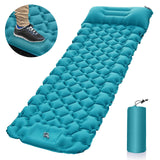 Michel peacock blue foot operated inflatable camping mat