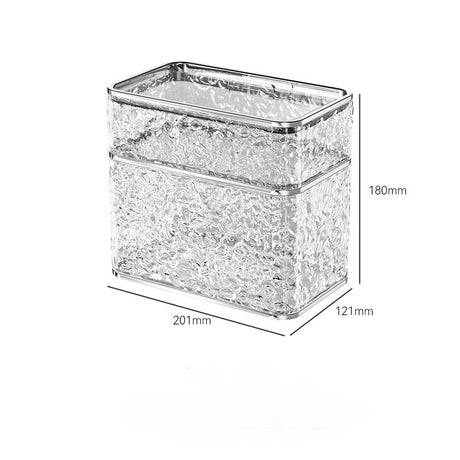Transparent wave textured double layer tissue box holder for the bathroom