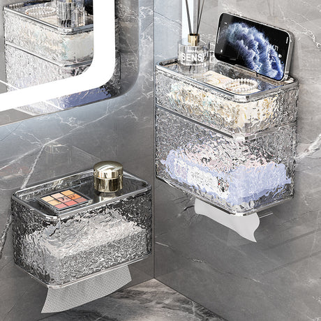 Side profile of the double layer tissue box holder showing its slim depth