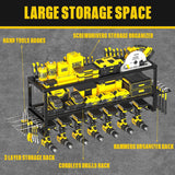 3 Tier Wall Mounted Power Tool Organiser Rack holding cordless drills