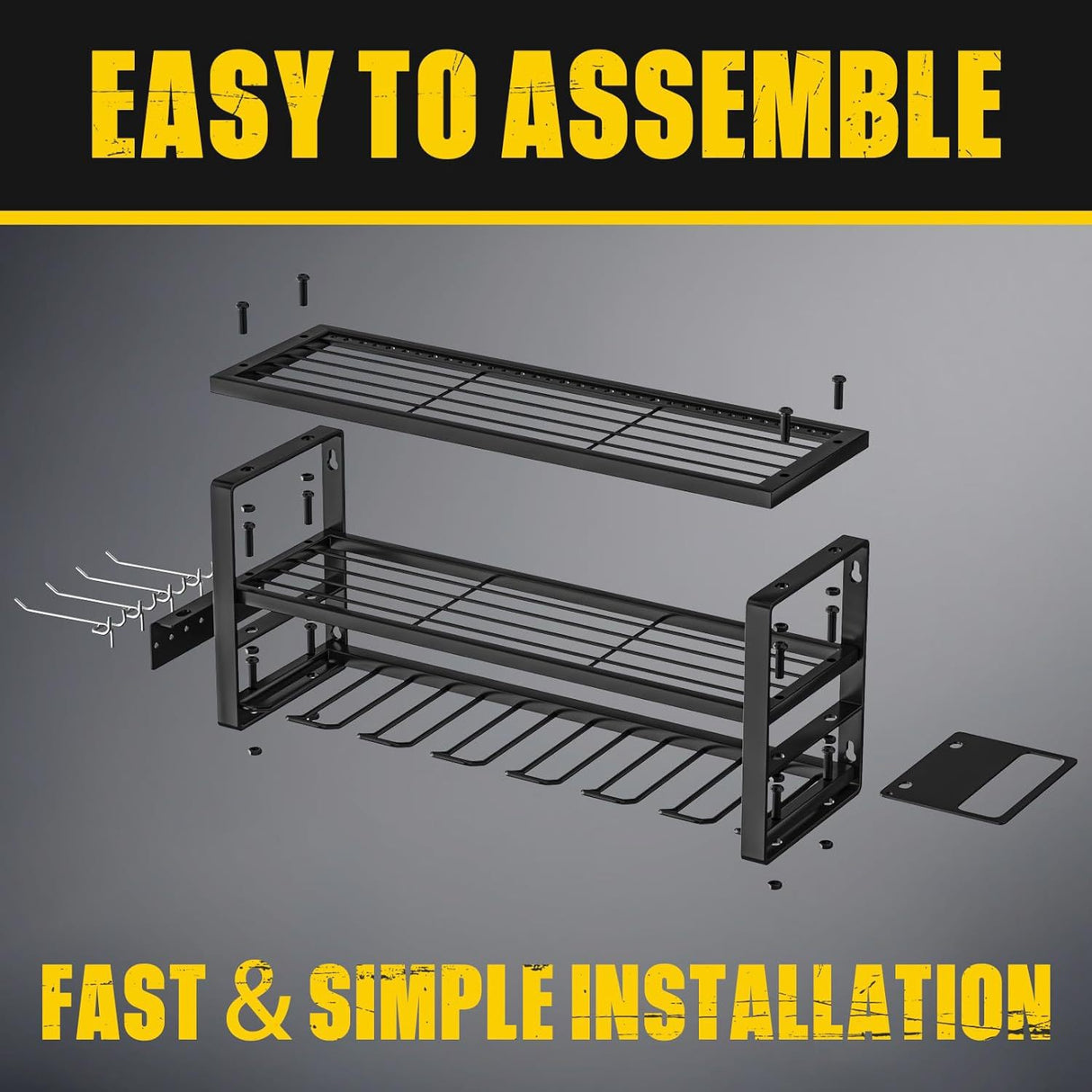 3 Tier Wall Mounted Power Tool Organiser Rack dimensions