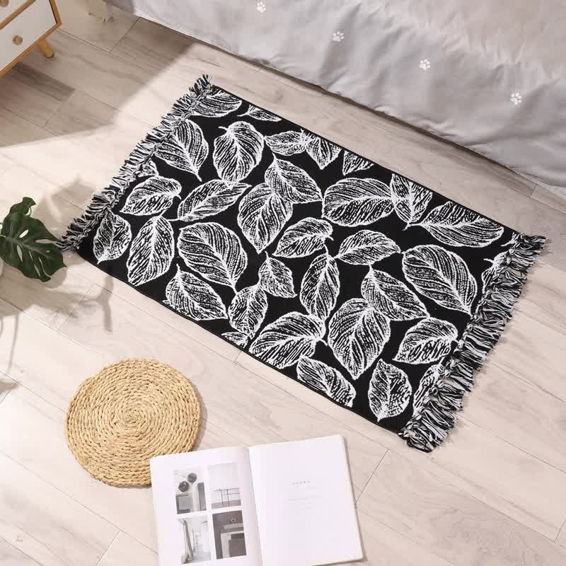 Handwoven Cotton Tassel Floor Rug - 60x90cm