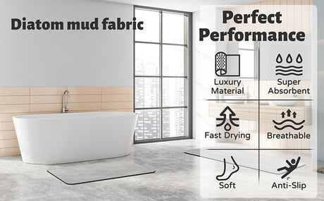 Quick-Dry Absorbent Non-Slip Bath Rug for Bathroom, Kitchen & Entryway - Durable