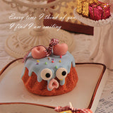 Blue Cake Candle - Cute Soy Wax Candle, Gift for Friends (English Pear & Freesia)