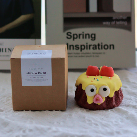 Yellow Cake Candle - Cute Soy Wax Candle, Gift for Friends (English Pear & Freesia)