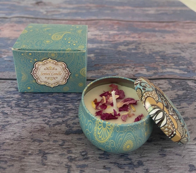 Small Scented Candle Set - 4 Soy Wax Candles, Travel Candle Set (Freesia)