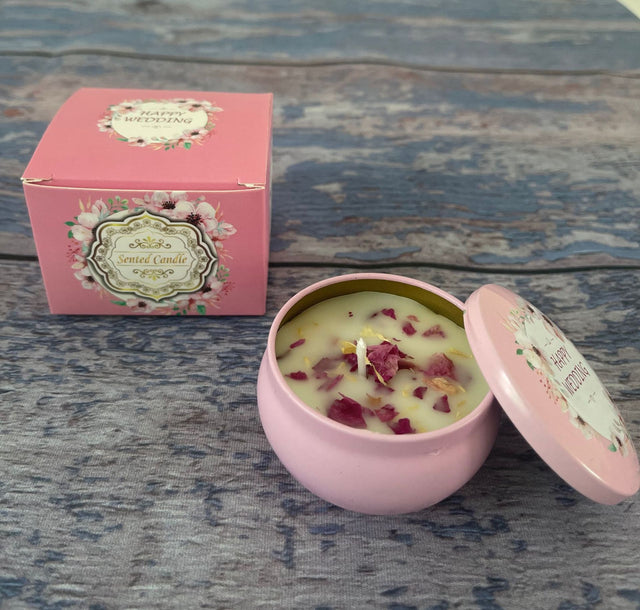 Small Scented Candle Set - 4 Soy Wax Candles, Travel Candle Set (Jasmine)