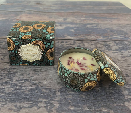 Small Scented Candle Set - 4 Soy Wax Candles, Travel Candle Set (Strawberry)