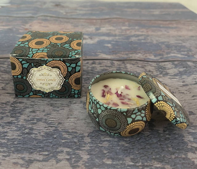 Small Scented Candle Set - 4 Soy Wax Candles, Travel Candle Set (Strawberry)