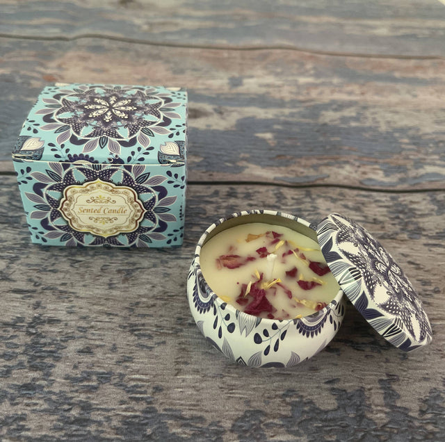 Small Scented Candle Set - 4 Soy Wax Candles, Travel Candle Set (Violet)
