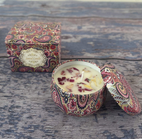 Small Scented Candle Set - 4 Soy Wax Candles, Travel Candle Set (Osmanthus)