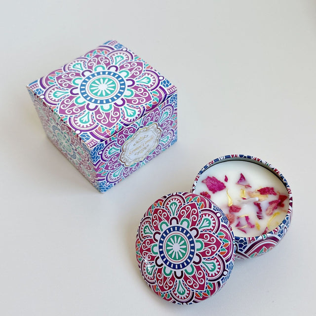 Small Scented Candle Set - 4 Soy Wax Candles, Travel Candle Set (Cherry Honey)