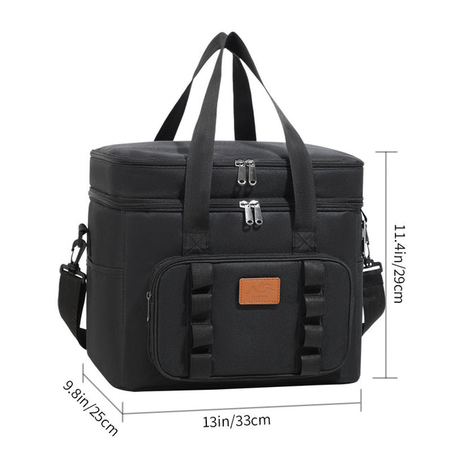 Monpazier 23L double layer insulated cooler bag in black with carry handles