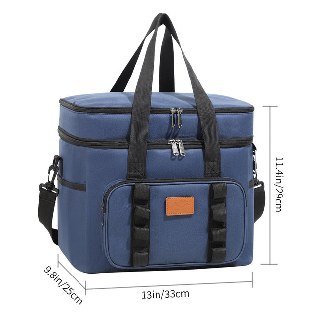 Monpazier 23L double layer insulated cooler bag in navy blue with carry handles