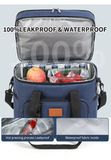 Monpazier Insulated Cooler Bag, 23L Double Layer, Navy Blue